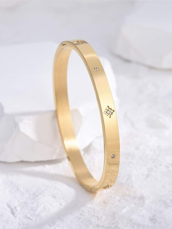 1pc Western Luxury Style Eight-Pointed Star Titanium Steel Bracelet For Women, Vintage All-Match ... | SHEIN