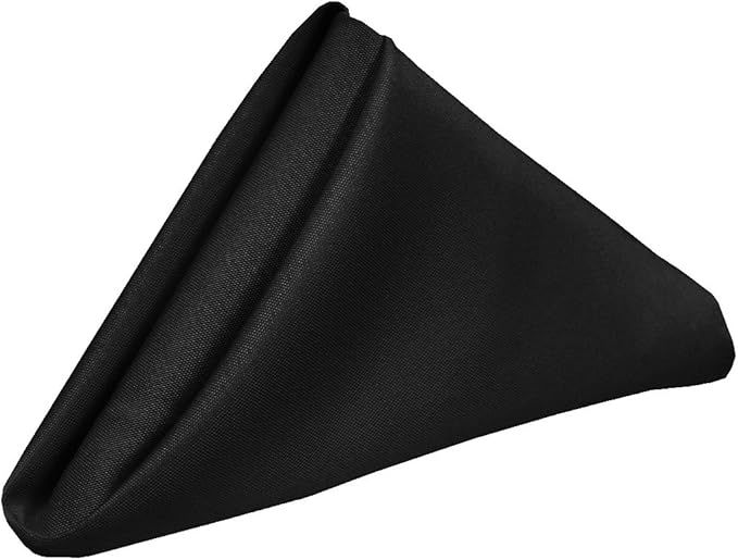 Your Chair Covers - 20 Inch Square Premium Polyester Cloth Napkins 10 Pack - Black, Oversized, Do... | Amazon (US)