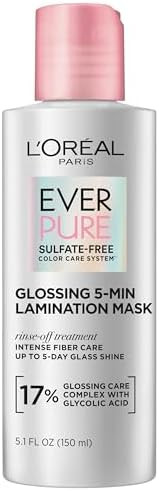 L'Oreal Paris Glossing Lamination Hair Mask with Glycolic Acid, Hair Treatment for Lasting Shine ... | Amazon (US)