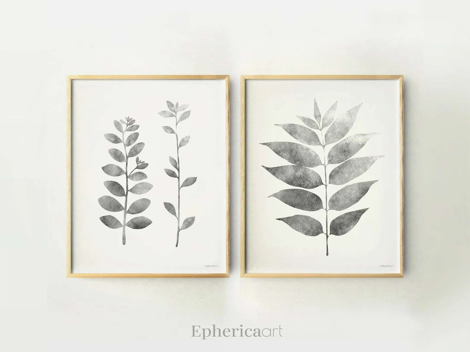 Gray Print set of Plants wall prints Black and white Botanical wall art Kitchen decor, Printable ... | Etsy (US)