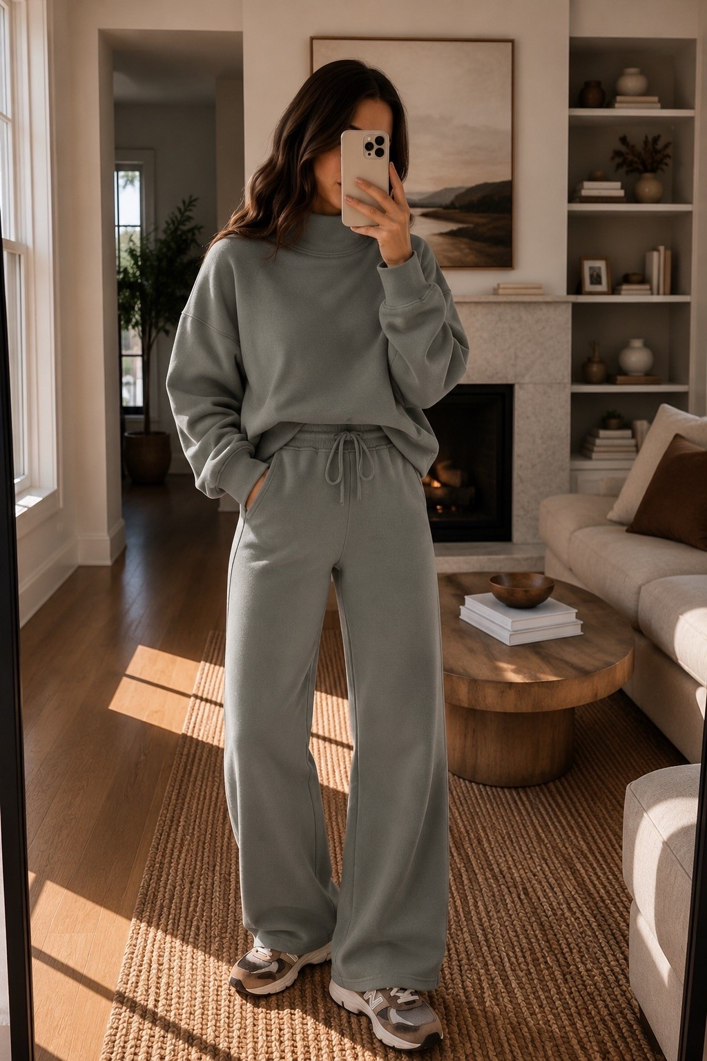 The Abercrombie matching set you’ll want to live in! 🤎🍂 Loving this cozy Abercrombie oversized sweatshirt and wide-leg sweatpants combo in the prettiest muted sage gray! The relaxed fit makes it perfect for travel days, running errands, school drop-offs, or just staying comfy while looking put together. Paired with New Balance sneakers for the ultimate casual fall athleisure outfit! ✨ Shop my Abercrombie favorites and outfit details on LTK!