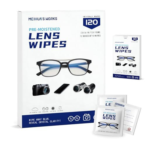 Third-Generation Lens Wipes, 120 Count, Individually Wrapped Pre-Moistened Cleaning Wipes for Eye Glasses, Camera Lens Cleaner, Streak-Free Scratch-Free Screen Cleaning for Phone, Sunglasses, Laptop | Amazon (US)