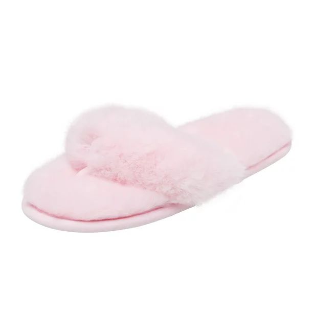 DREAM PAIRS Women Soft Faux Fur Thong SLippers Women's Slip on House Slippers Fuzzy Warm Housesli... | Walmart (US)