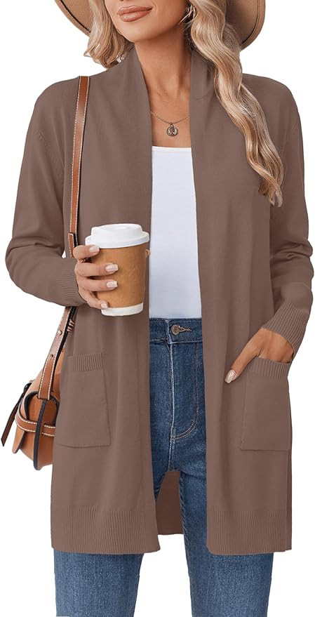 Zeagoo Women Long Cardigan Sweaters Lightweight Open Front Duster Knit Fashion Sweater Coats Tren... | Amazon (US)