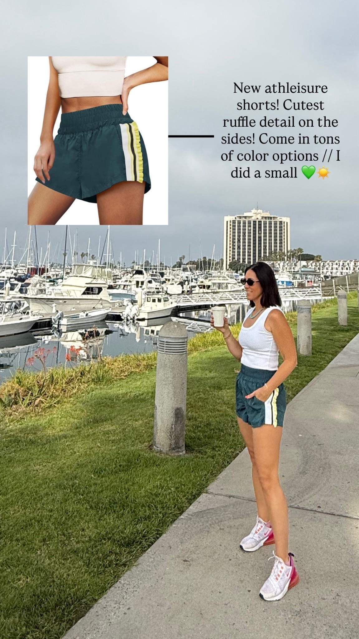Atleisure outfit! 💚☀️🌴

Cutest ruffle shorts in a fun green color! 

• White ribbed tank - size small • athletic shorts with pockets — size small ￼

Amazon, Amazon fashion, spring break outfit, casual style, casual outfit idea, athleisure outfit inspo ￼

#LTKootd #LTKfitnessgoals #LTKOver40