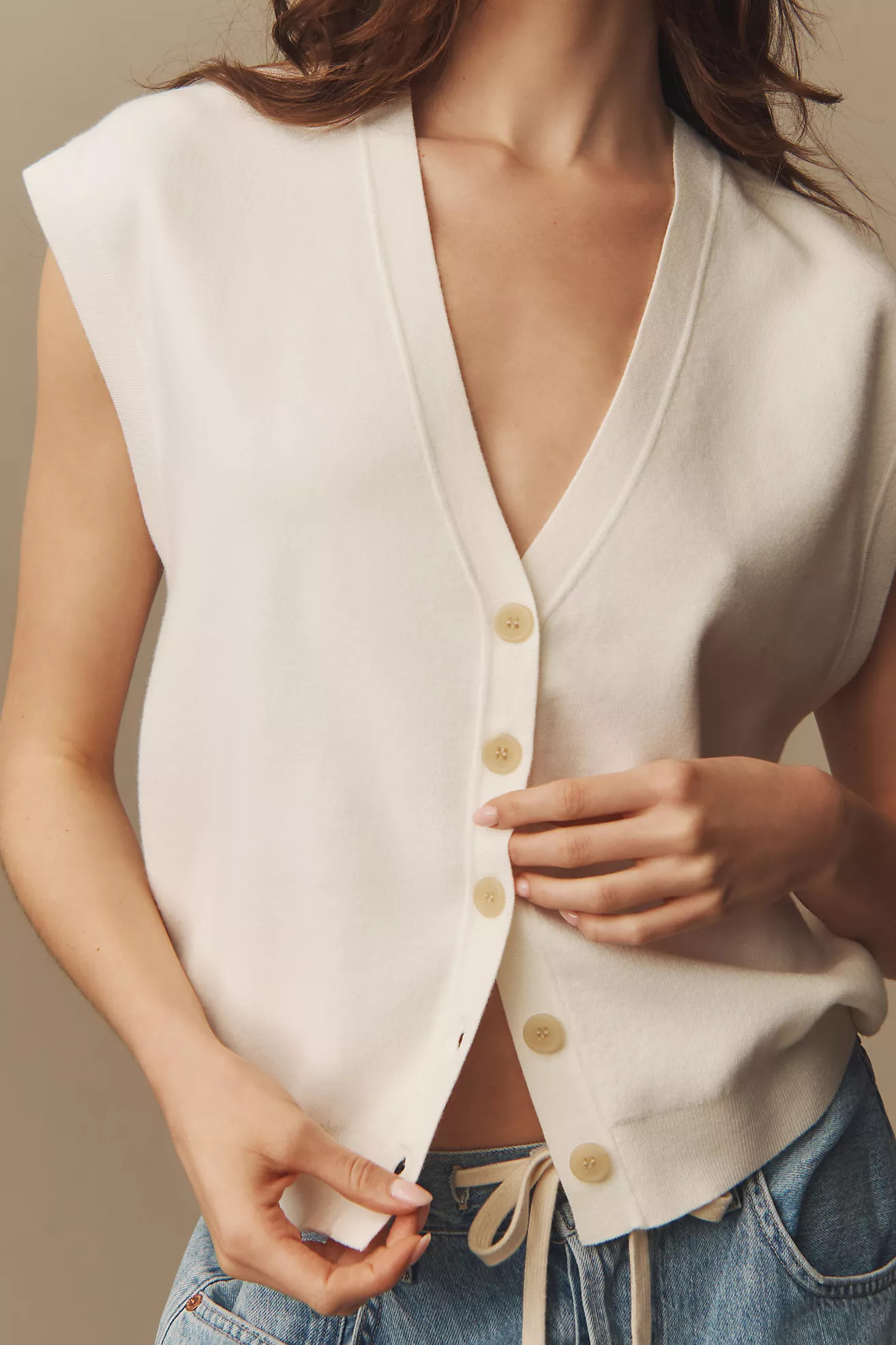 Maeve Slouchy Cardigan Sweater Vest | Anthropologie (US)