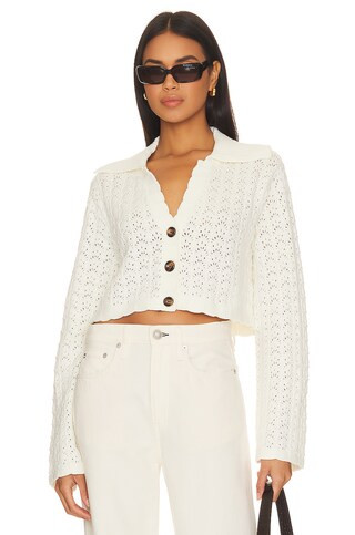 Tularosa Audri Crochet Cardigan in Ivory from Revolve.com | Revolve Clothing (Global)