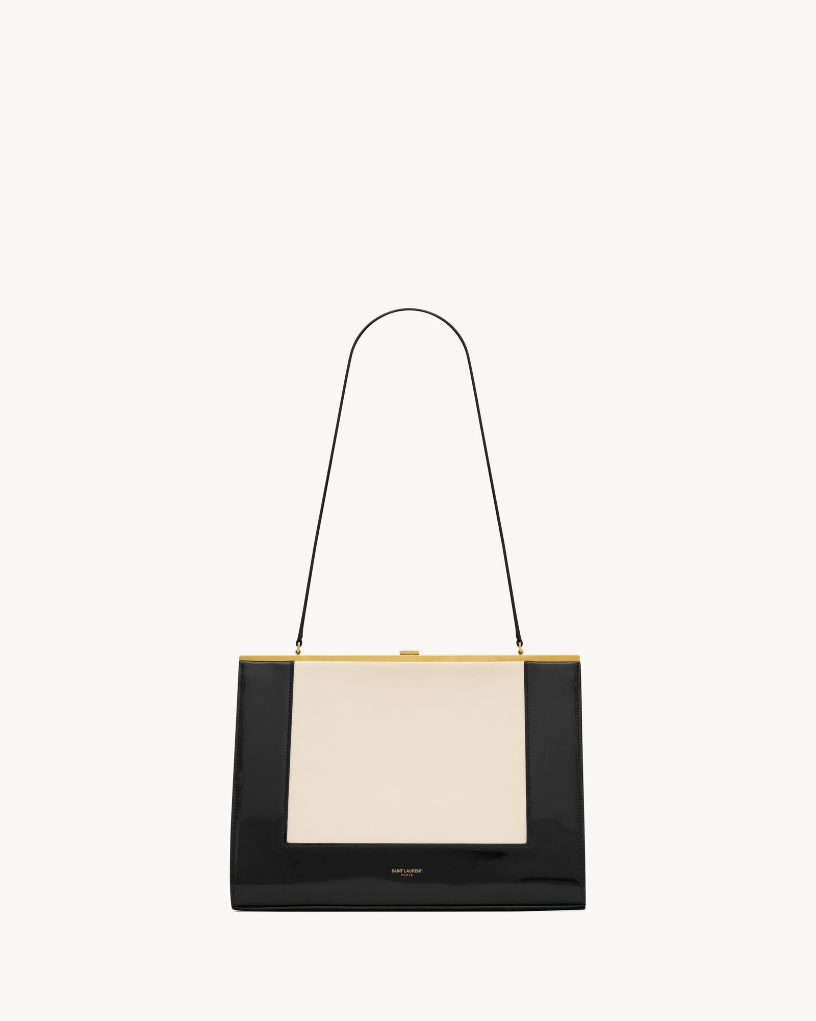 shoulder bag with embossed SAINT LAURENT PARIS signature and contrasting trim, featuring a hinged... | Saint Laurent Inc. (Global)
