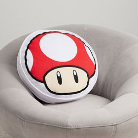 Super Mario™ Super Mushroom 1-Up Mushroom Reversible Pillow | Pottery Barn Teen
