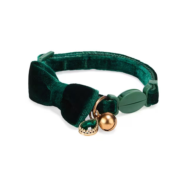 Merry Makings Bowtie Breakaway Cat Collar, Green, Small | Petco