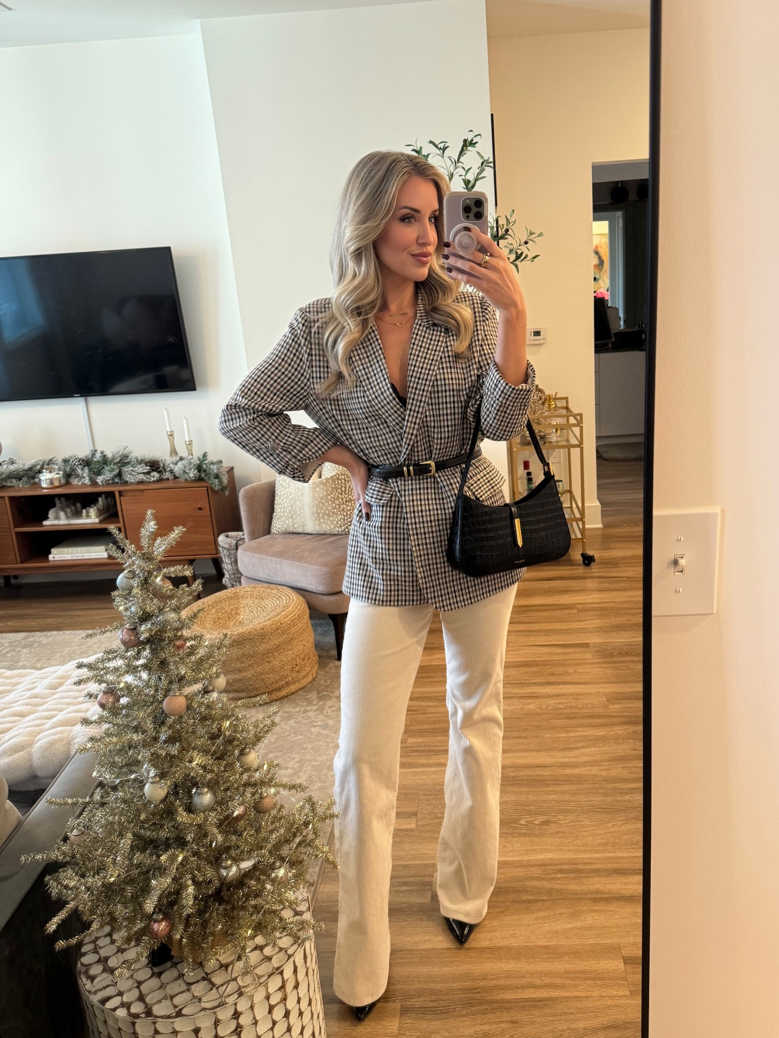 lil podcast fit - my blazer is from VICI a few years ago but I’ve linked several similar options! 

Wearing a 26 Tall in the pants and medium in the blazer 

#LTKSeasonal #LTKootd #LTKWorkwear