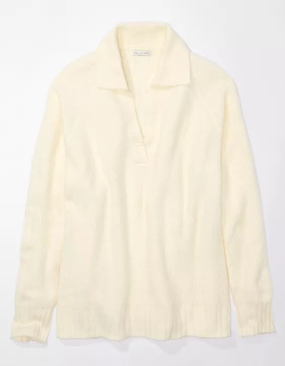 AE Oversized Collared Sweater | American Eagle Outfitters (US & CA)