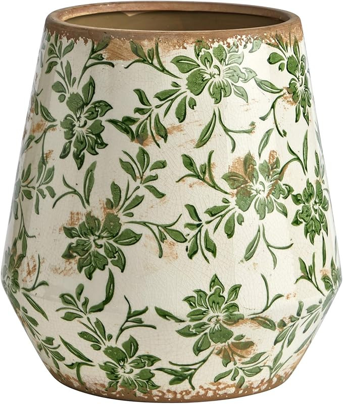 10in. Tuscan Ceramic Green Scroll Planter | Amazon (US)