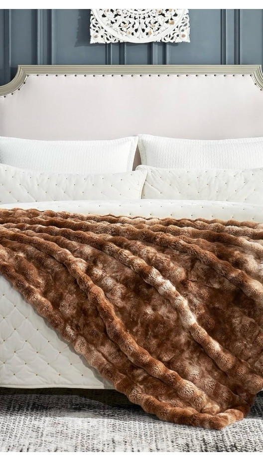 This cozy faux fur blanket is super soft and warm. Perfect for cold winter nights .

#LTKSeasonal #LTKHome