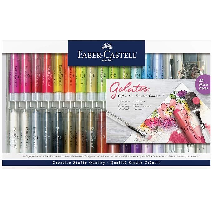 Faber-Castell Gelatos Dolce II Gift Set - 28 Colors - Multi-Purpose Art Medium Set | Amazon (US)