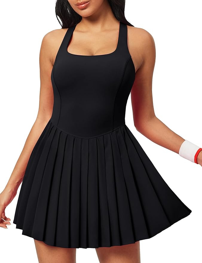 Ewedoos Tennis Dresses for Women Athletic Dress with Shorts Underneath Easy Peezy Pleated Workout... | Amazon (US)