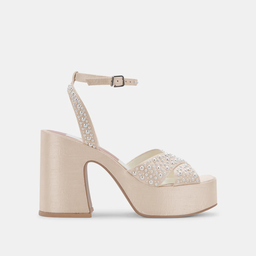 WESSI PEARL HEELS VANILLA PEARLS | DolceVita.com