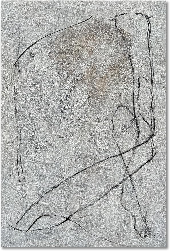 NANKAI Art Minimalist Black and White Art Canvas Abstract Oil Painting Wall Art Home Office Wall ... | Amazon (US)