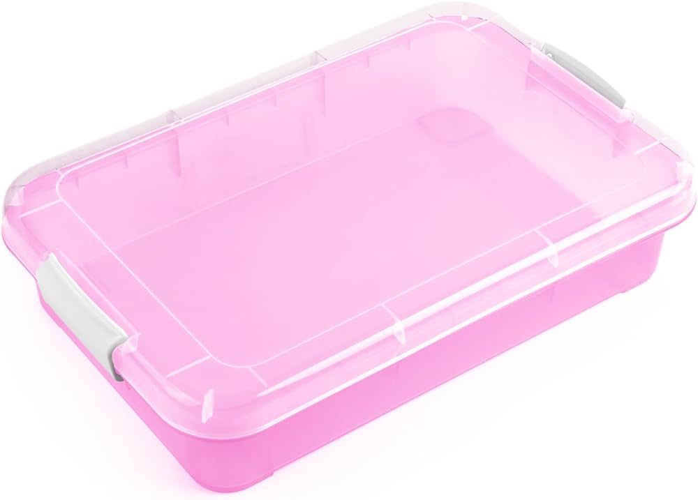 Madzee 15 Inch Portable Sensory Bin Play Tray with Lid, Fill with Water, Sand, Beads and More (Pi... | Amazon (US)