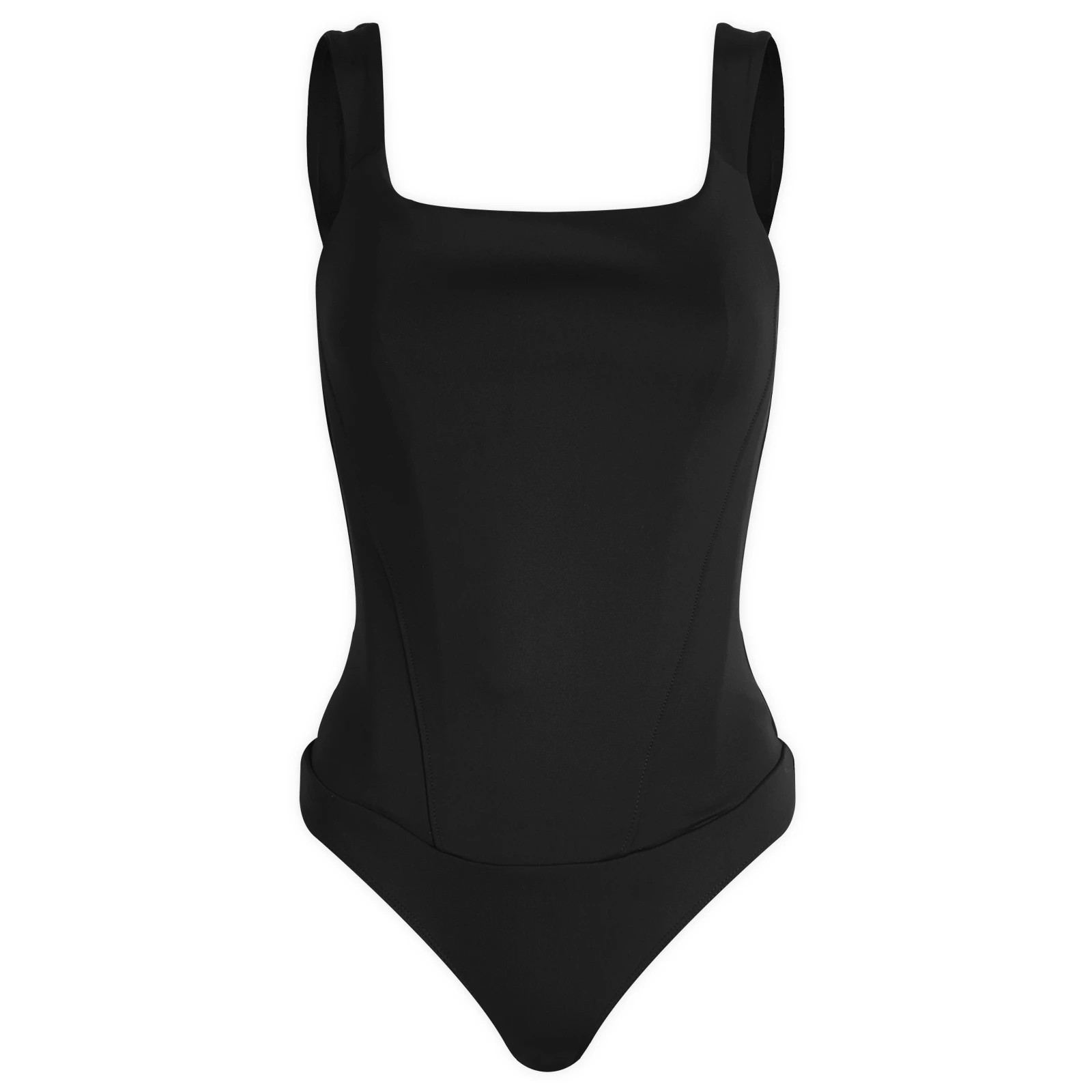 Good American Women's Scuba Corset Bodysuit in Black, Size Medium | END. Clothing