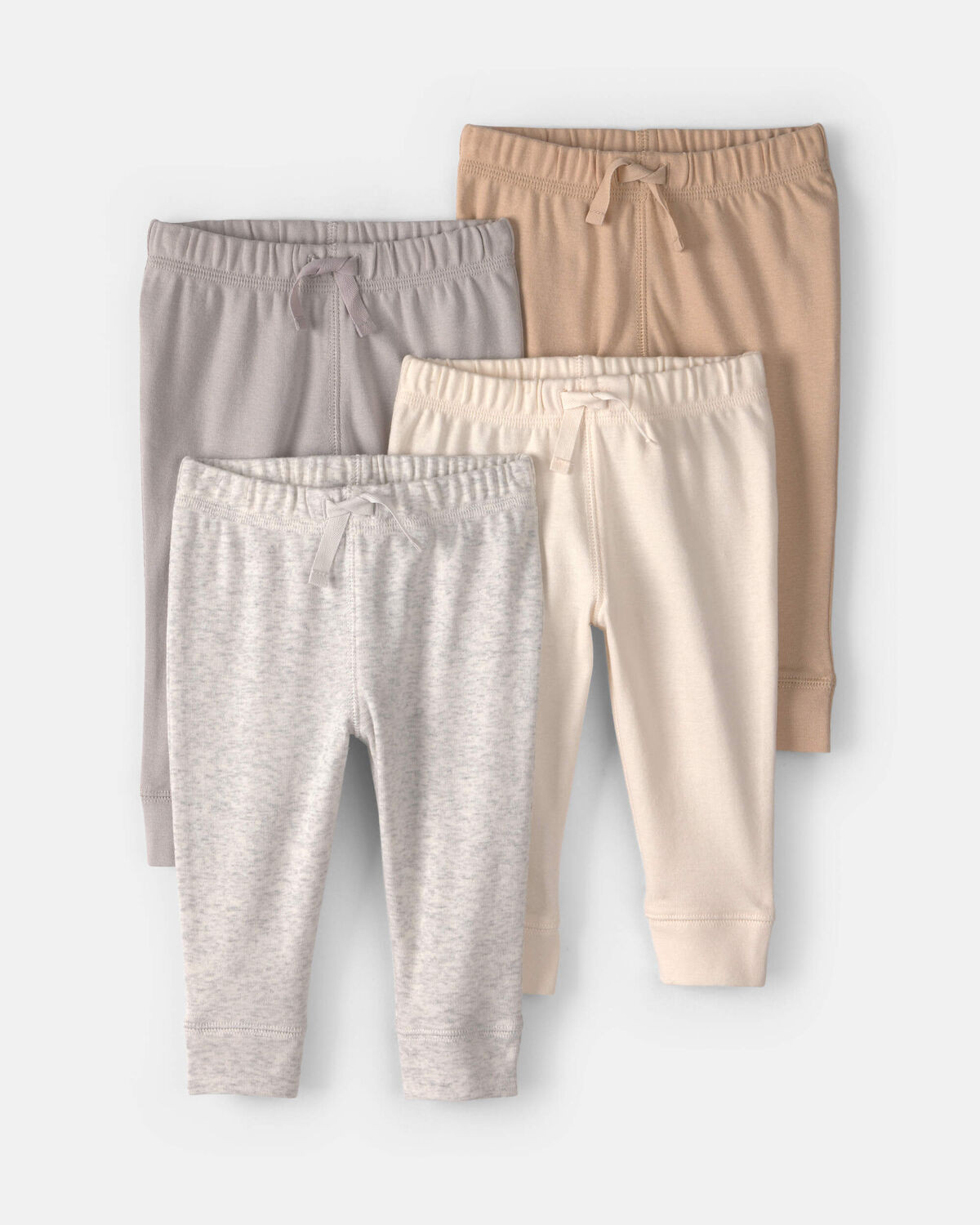 Baby 4-Pack Pull-On Pants - Grey/Ivory/Tan | Carter's Inc