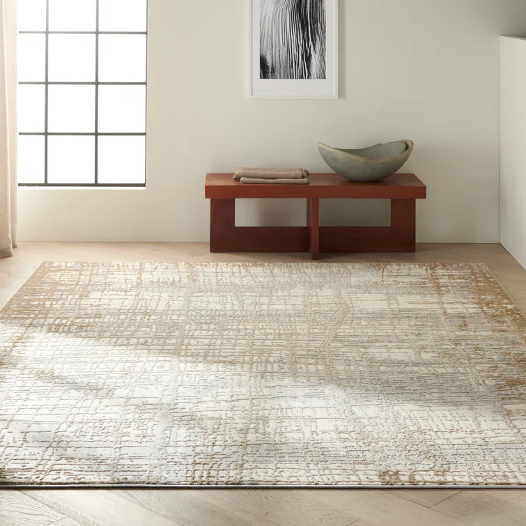 Power Loom Cream/Ivory/Taupe/Grey Rug | Wayfair North America