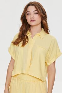 Cropped Linen-Blend Shirt | Forever 21 | Forever 21 (US)