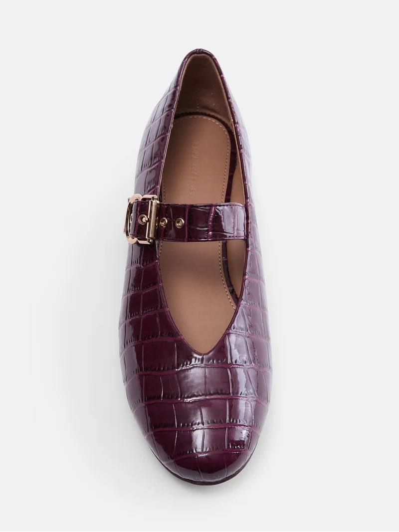 Free Assembly Women's Croco Mary Jane Flats | Walmart (US)