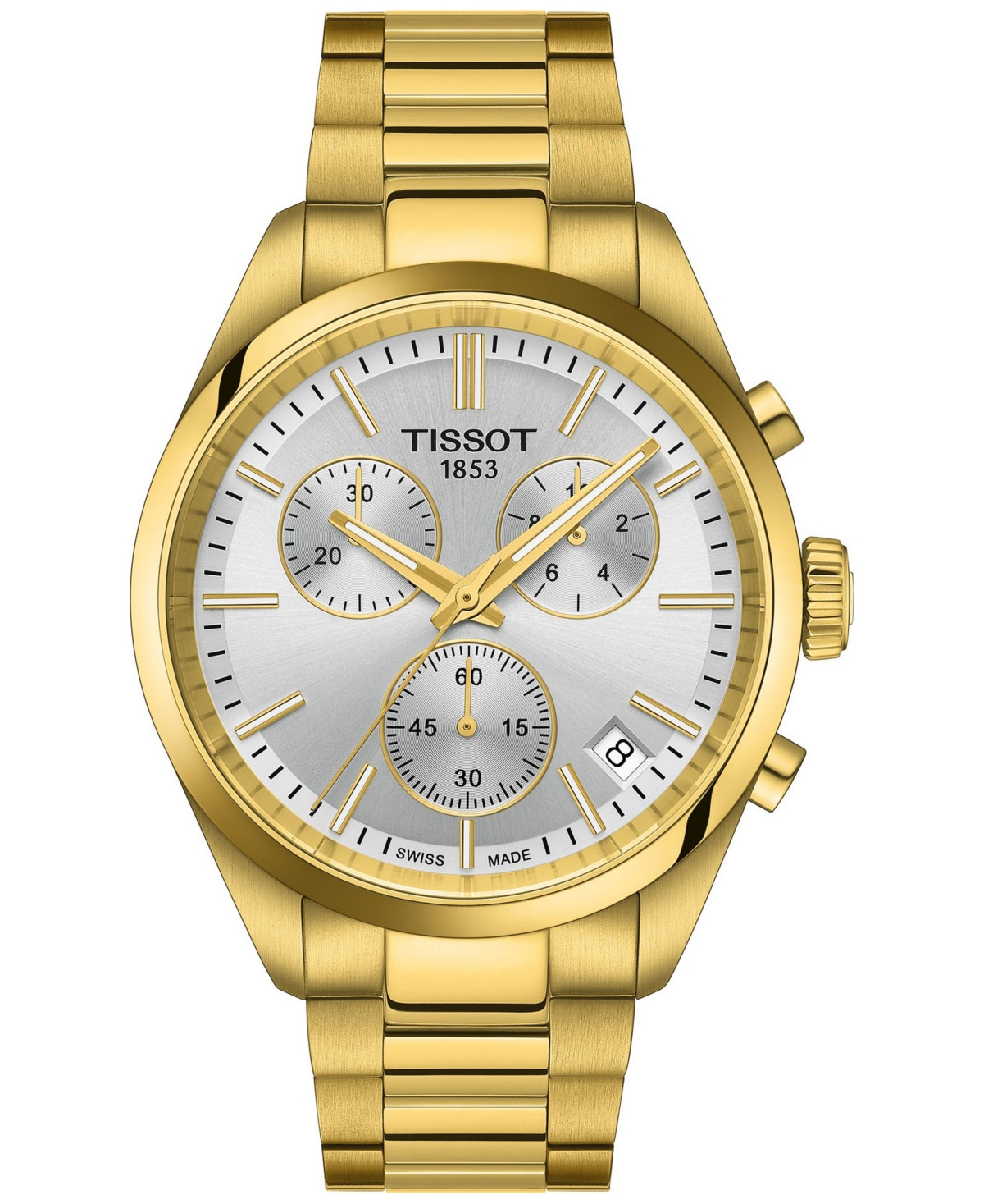Tissot Men's Swiss Chronograph Pr 100 Gold-Tone Stainless Steel Bracelet Watch 40mm | Macy's
