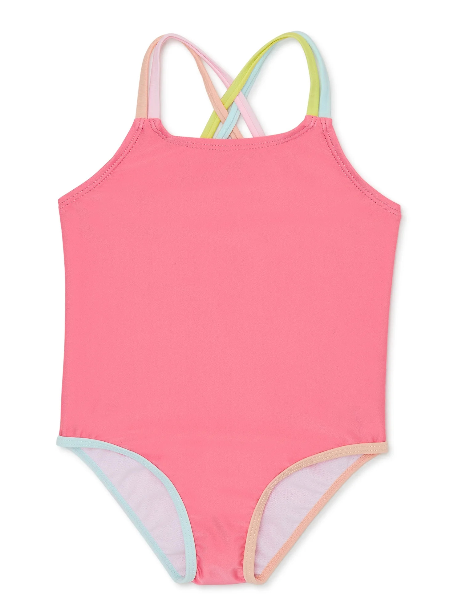 Wonder Nation Baby and Toddler Girl Strappy Swimsuit, 1-Piece, Sizes 12M-5T - Walmart.com | Walmart (US)