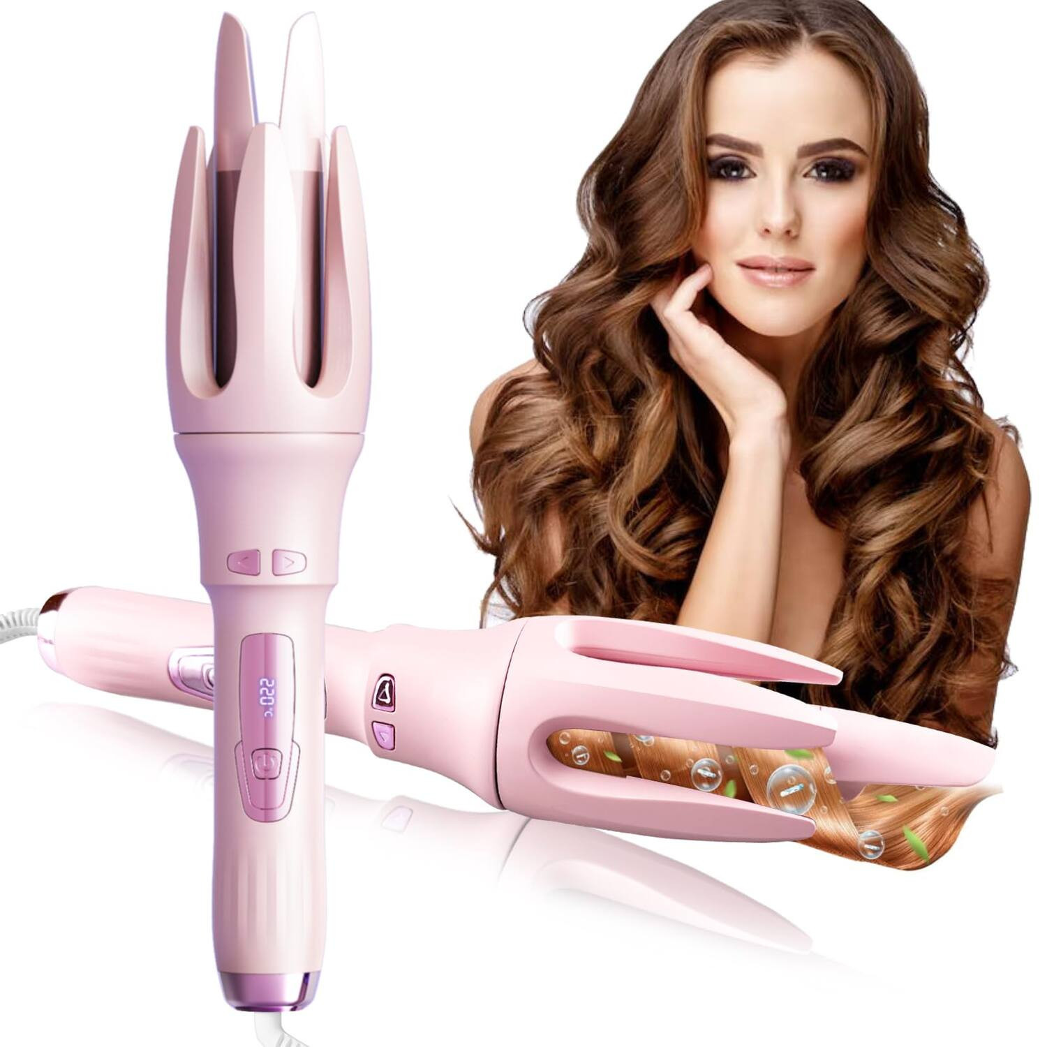 DORLUKFU - ® Automatic Hair Curler,Automatic Curling Iron with 4 Temperatures,Dual Voltage Rotating Curling Iron with 1 1/4 inch | Best Buy U.S.