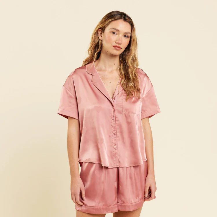 Heart Pajama Set | Dusty Rose | nuuds