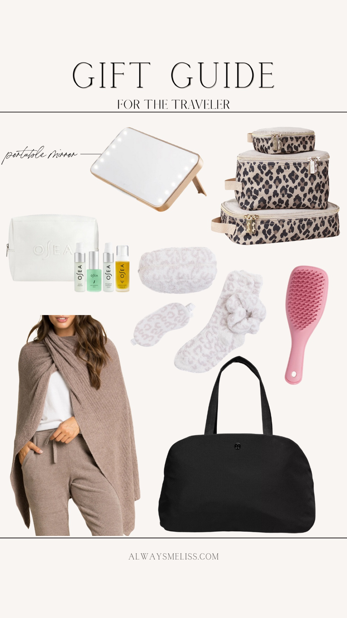 Holiday gift ideas for the traveler! Including the coziest travel wrap, lululemon weekender, portable mirror, and travel sets ✨

#LTKtravel #LTKHoliday #LTKbeauty
