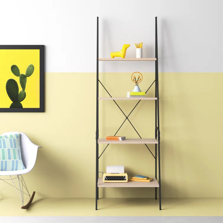 Abtal 70.9'' H x 23.6'' W Metal Ladder Bookcase | Wayfair North America