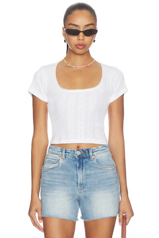 The Pointelle Square Neck Top
                    
                    Good American | Revolve Clothing (Global)