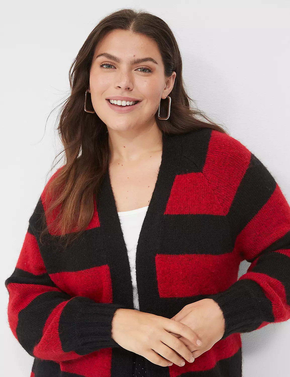 Open-Front Stripe Cardigan | LaneBryant | Lane Bryant (US)