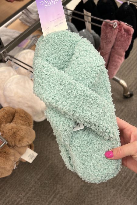 Fuzzy slip on slippers / spring color slippers 

#LTKSpringSale #LTKshoecrush