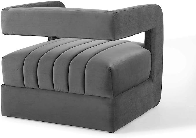 Modway Range Tufted Velvet Accent Armchair in Charcoal | Amazon (US)