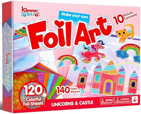 Klever Kits Foil Art Kit for Kids - Arts & Crafts Supplies, Mess Free Coloring, Foil Foam Sticker... | Amazon (US)