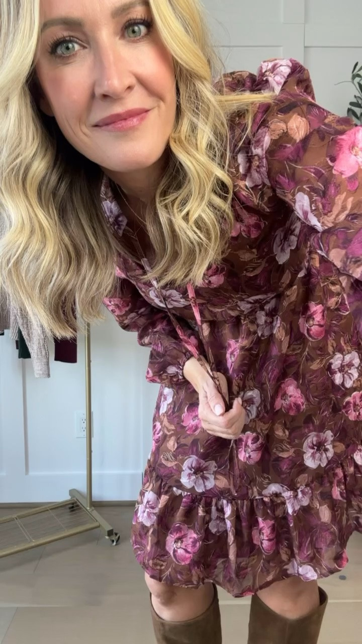 A floral mini with tall boots is exactly how I want to head into fall. Love the rich colors and easy shape for dinners, events, or date night.

floral dress, fall dress, mini dress, knee high boots, date night outfit, fall outfit, transitional style, fall fashion, dinner outfit, womens style, hauteandhumid

#LTKootd #LTKSeasonal #LTKOver40