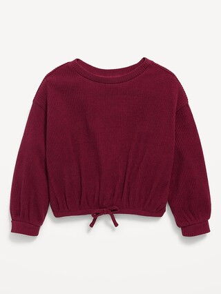 Cozy Long-Sleeve Tie-Front Top for Toddler Girls | Old Navy (US)
