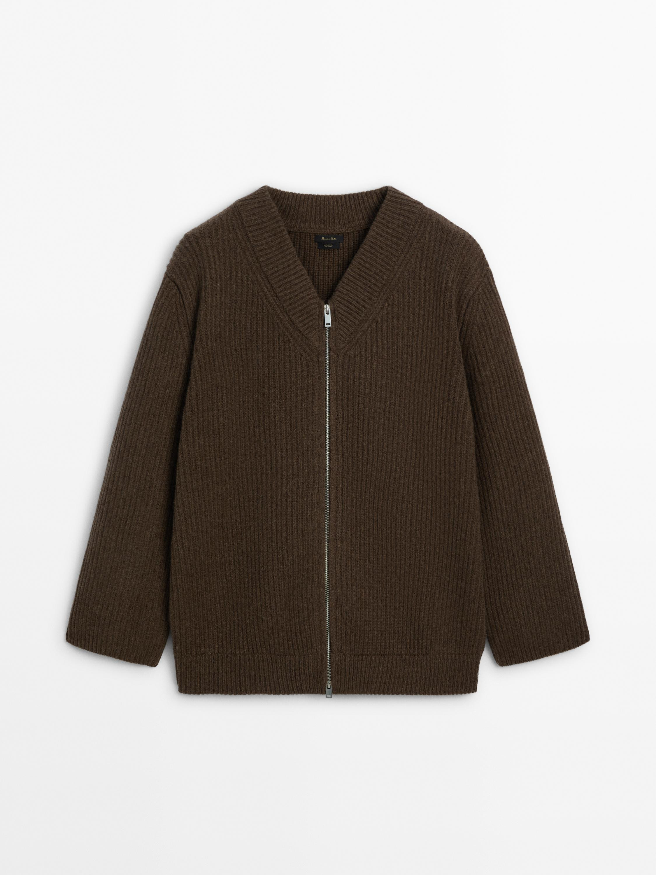 100% wool V-neck cardigan | Massimo Dutti US