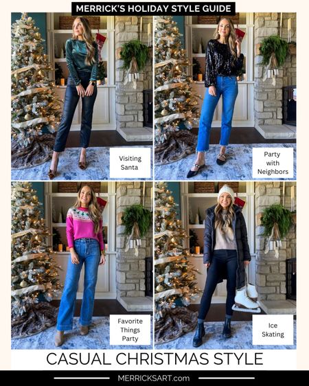 Casual Christmas style for visiting Santa, date night, neighborhood parties, favorite things party, family parties, ice skating, cold weather activities 

#LTKSeasonal #LTKHoliday #LTKstyletip