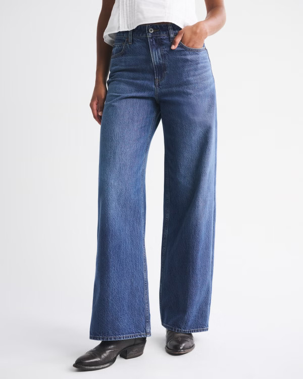 Curve Love High Rise Wide Leg Jean | Abercrombie & Fitch (US)