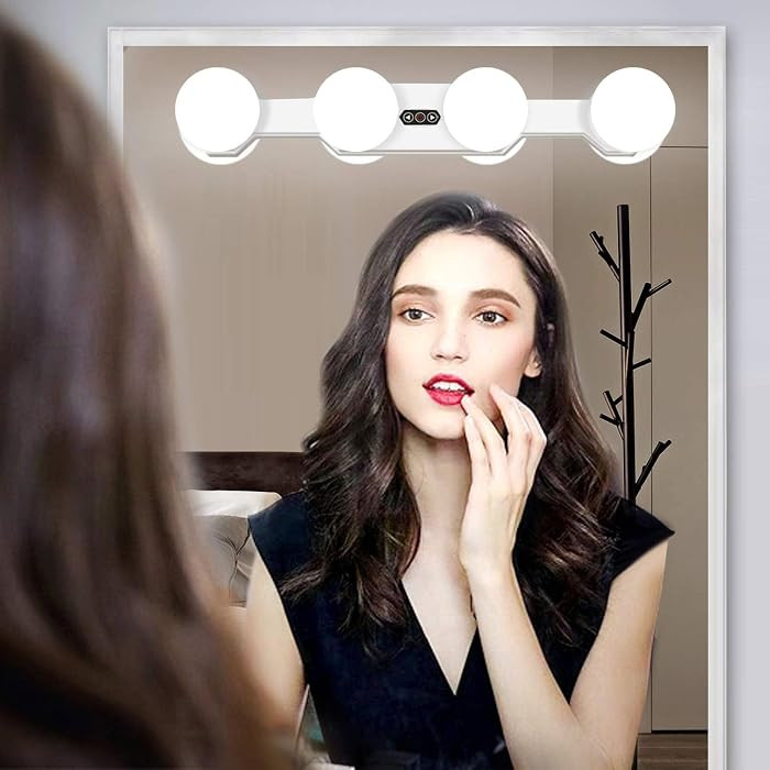 New Cordless Rechargeable LED Vanity Mirror Light with Daylight Bulbs for Bathroom Makeup and Dre... | Amazon (US)