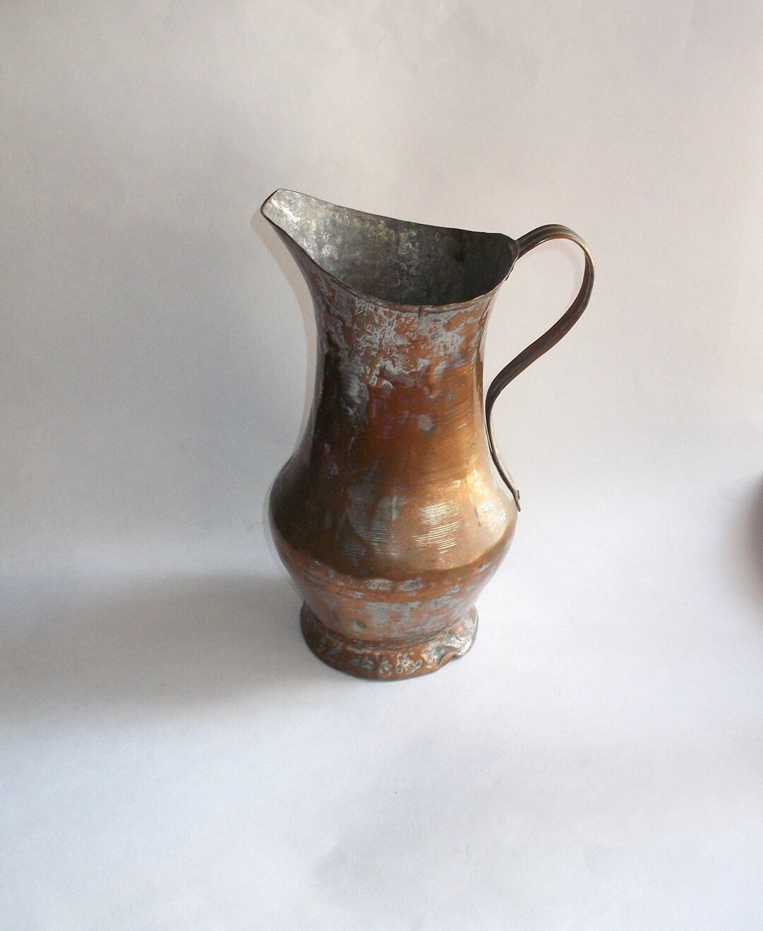 Vintage Handcrafted Tall Copper Plated Tin Water Pitcher-great - Etsy | Etsy (US)