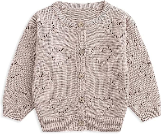 Curipeer Baby Girls Knitted Cardigan Pompoms Sweater Toddler Long Sleeve Jacket Outerwear 6M-4Y | Amazon (US)
