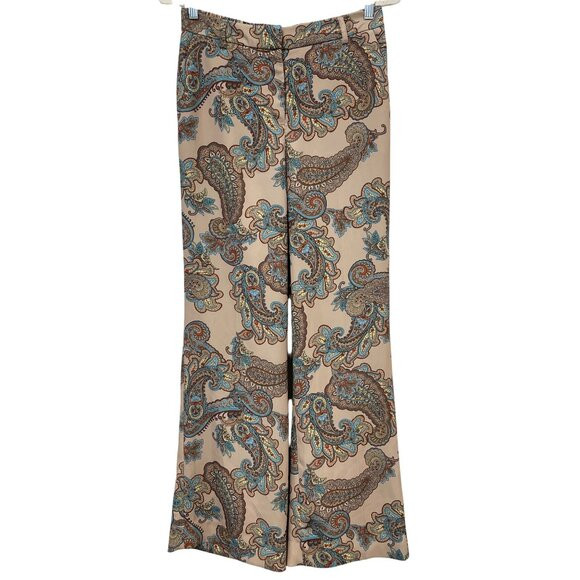 Express Paisley Wide Leg Trouser Pants Small Neutral Boho Career Business Casual | Poshmark