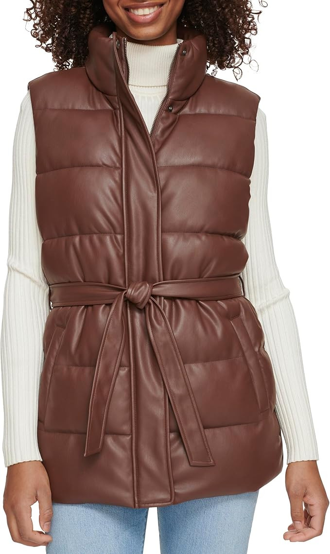 Levi's womens Vegan Leather Puffer Vest | Amazon (US)