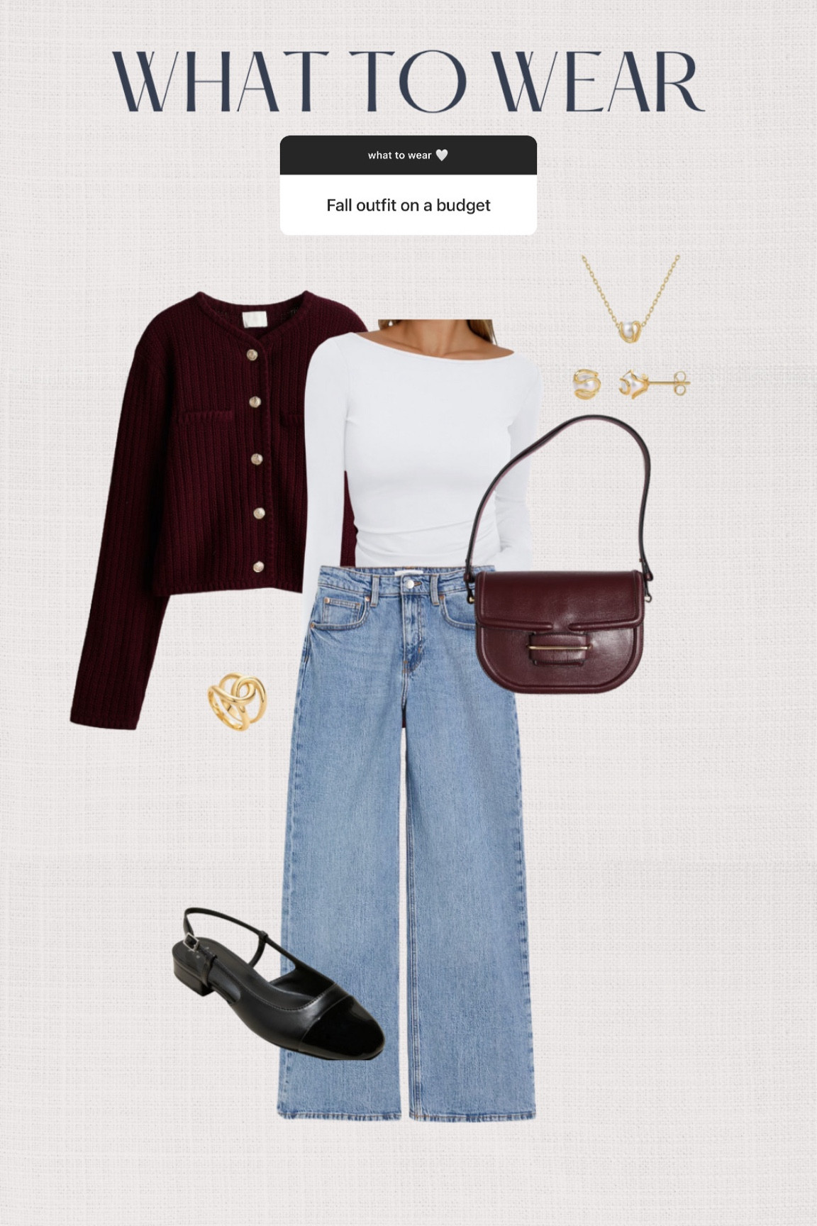 Budget friendly fall outfit idea + 20% off in app! 

burgundy cardigan, boat neck top, burgundy bag, cap toe sling back flats

#LTKStyleTip #LTKSeasonal #LTKFallSale